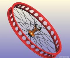 Wheel, 32h, drilled rim. Spokes, nipples, driveshell, etc